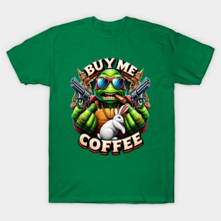 Turtle and Bunny: Unlikely Allies Buy Me A Coffee T-Shirt